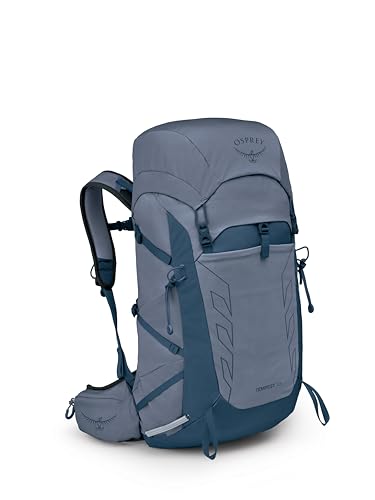 Osprey Tempest 33L レディース 軽量 ハイキングバックパック ヒップベルト付き、アンカーブルー/アトラス。