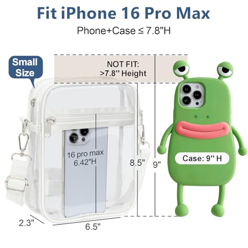 Image of PACKISM Clear Bag for Stadium Events - Clear Purses for Women Transparent Crossbody Messenger Bag for Concerts Game Day