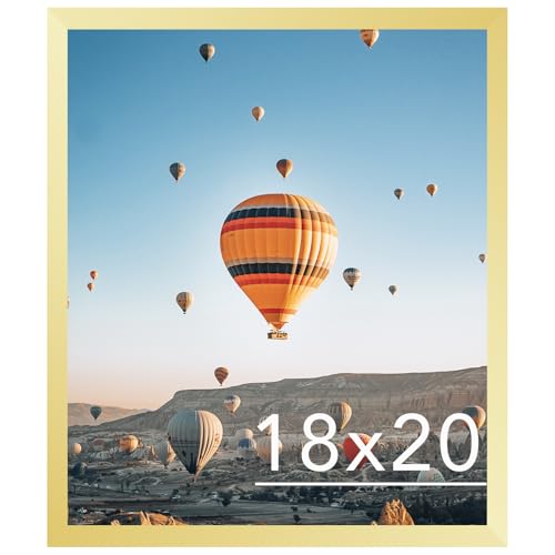 Image of JCJMY 18x20 Picture Frame Gold for Photo and Poster, Horizontal and Vertical Formats for Wall Hanging, Wall Gallery Frame for 18 by 20 Photos