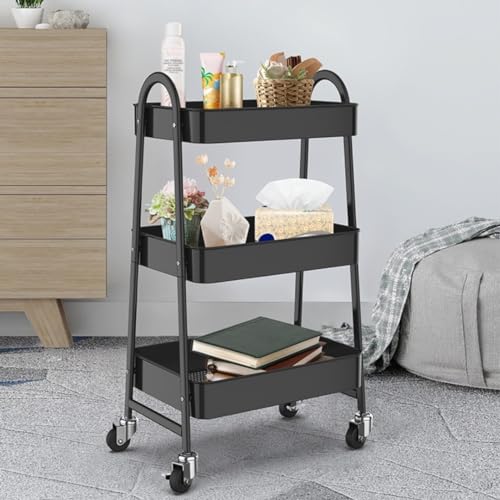 Meuble de rangement fin noir pour optimiser les petits espaces - 3