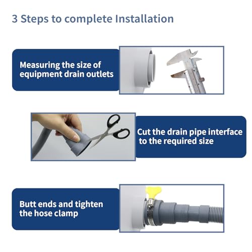 Anchira 1 M 3.2 Ft Washing Machine Drain Hose, Flexible Dishwasher Drain Hose Extension Kit thumb #4