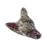 SIXRUN Colgante de Piedra de Sangre de Dragón con Cabeza de Lobo, Hermoso Adorno Pequeño Natural para Collar o Pulsera