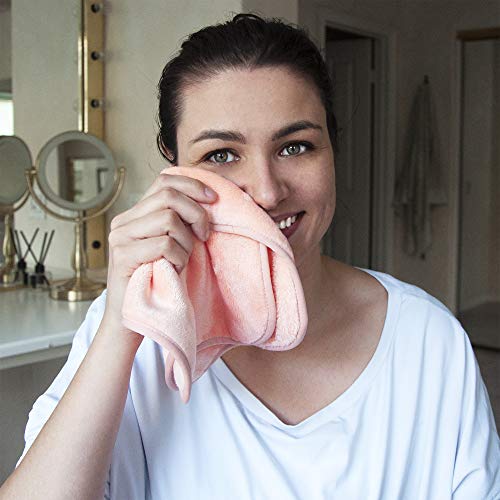 Image of Eurow Reusable Makeup Remover Cloths, Soft Microfiber Face Towels for All Skin Types, Chemical-Free, Protective, Machine Washable, Gentle & Effective Facial Cleansing, 8 inchx16 inch, Coral, 2-Pack