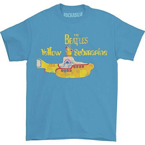 Amazon.com: The Beatles Yellow Submarine Distressed T-Shirt - Blue