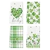 Artoid Mode Shamrock French Stripes Love Motto St Patricks Day Home Kitchen Towels 18×26 Inch Seasonal Holiday Decoration Hand Towels Set of 4