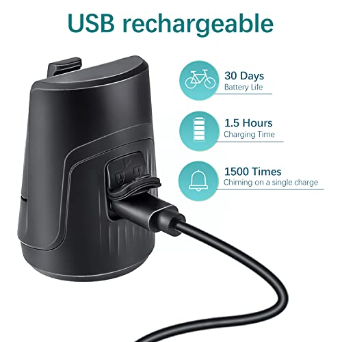 Ruxely Electric Bike Horn Usb Rechargeable,125Db Loud Electronic Bicycle Bell With A 200Mah Rechargeable Battery,Waterproof Anti Theft Alarm Horn For Adults Mountain/Road Bike Cycling #TOP2
