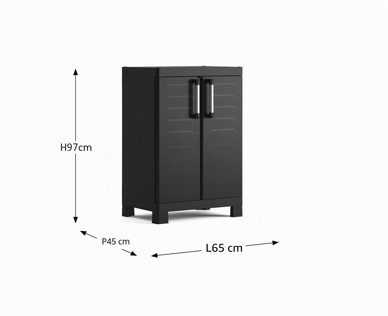 Keter Detroit Armoire à 2 étagères réglables en résine 65x45x97 cm