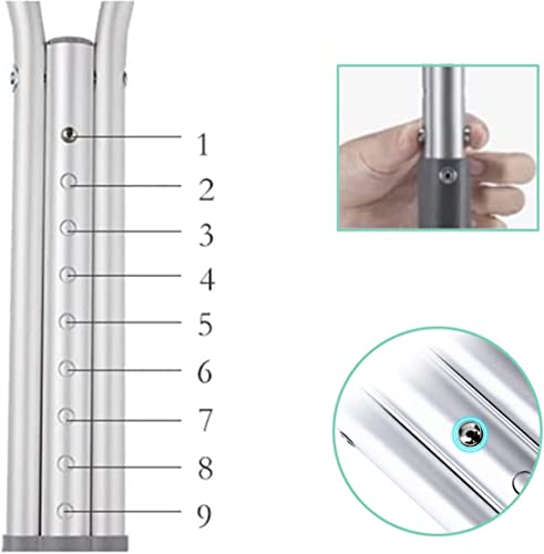 Stampelle regolabili per adulti 2 pezzi Stampelle ascellari in alluminio Stampelle mediche antiscivolo Stampelle con impugnatura confortevole
