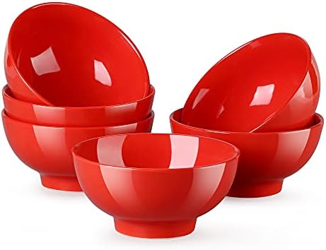 LOVECASA, Series Sweet, White Porcelain Bowl, Unbreakable Cereal Pasta Bowls Microwave& Dishwasher Safe, Reusable Tableware Dinnerware Fruit Snack Container