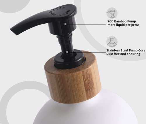 Beautiful Kitchen Hand and Dish Soap Dispenser Set with Wooden Base | Dispenses Dishsoap and Hand Wash Liquid | Black Fortified Glass Bottles with Pump | Refillable | Stylish Black White - Cosy Home Interiors Beautiful Kitchen Hand and Dish Soap Dispenser Set with Wooden Base | Dispenses Dishsoap and Hand Wash Liquid | Black Fortified Glass Bottles with Pump | Refillable | Stylish Black White - Image 9