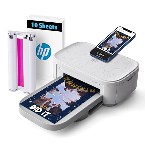 HP Sprocket Studio Plus 4x6 Wireless Instant Photo Printer, 10 Sheets...