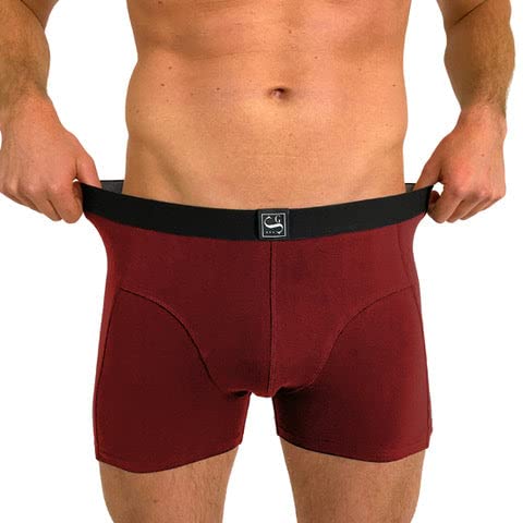 SITZTGUT Boxershorts Herren aus Baumwolle - Trocknergeeignet, Kratzfrei ohne Etikett, Bequeme Passform - Rot, Größe M, 6er Pack
