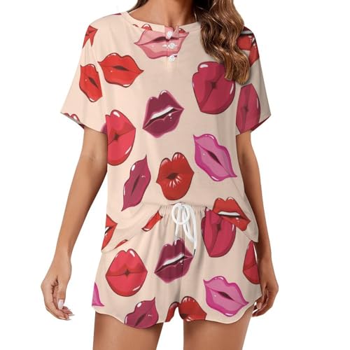 Pyjama femme court vêtement de nuit été léger et sleepwear chic respirant
