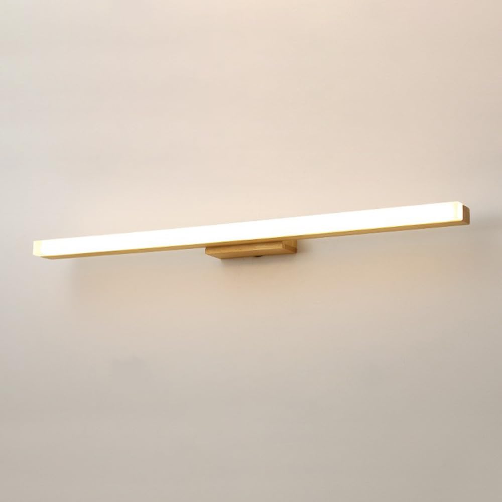 Lampa ścienna LED, Drewniana długa taśma oświetleniowa do łazienki, Kinkiet ścienny LED do łazienki, Liniowa lampa przednia do lustra do makijażu, Drewniana lampa łazienkowa do sza