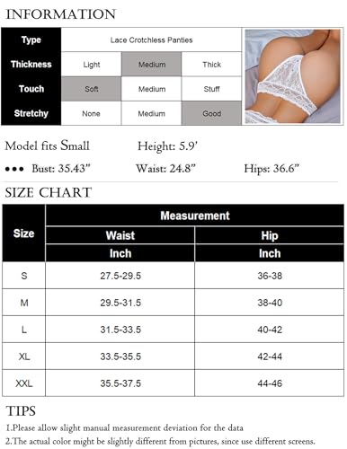Image of Avidlove Sexy Panties for Women Lace Cheeky Underwear Low Rise T Back Hipster Thong 1-3 Pack