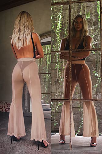 sofsy Women's Mesh Swim Pants | Sheer Bikini Cover Up | Beach & Poolside Rave Pants - Black, Medium4