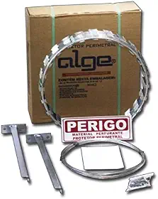Kit Protetor Perimetral 45cm Galvalume Cerca Concertina Ouriço 10 Metros