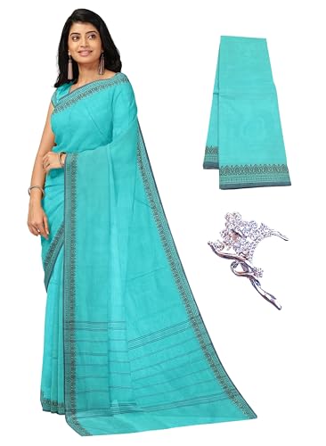 Image of Women's Chettinad Cotton Sarees | Handloom Saree with Blouse | Pure Cotton Sarees for Women Daily use and All Occasion Wear| Soft, Comfort Cotton Saree