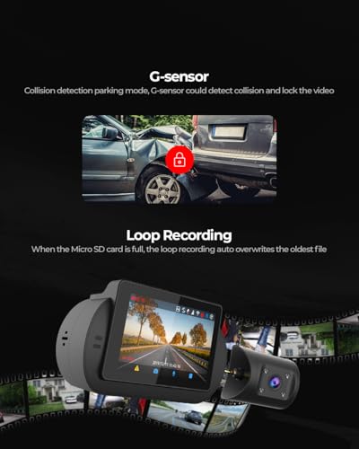 Image of PRONOD 6K Triple Dash Cam for Car Front and Rear | Dashcam for Car with Mic | AI Voice Control, ADAS, 2.45 inch Display, Sony Starvis 2 Sensor, GPS Tracking, WiFi App, 24H Parking Mode, Supports 512GB