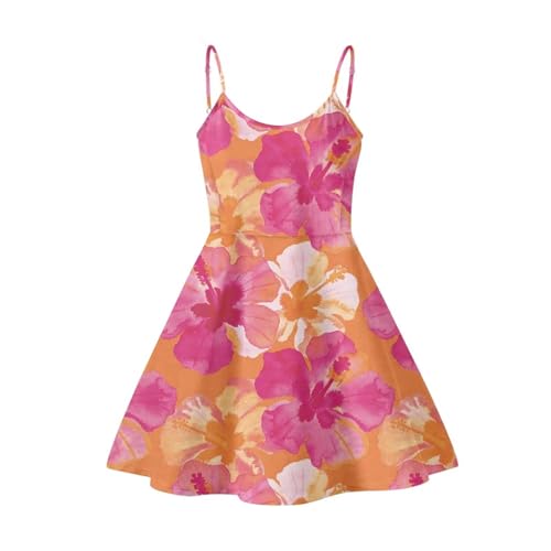 Image of Women's Spaghetti Strap Dress Summer Casual Swing Sundress Girls Beachwear Swing Mini Dress
