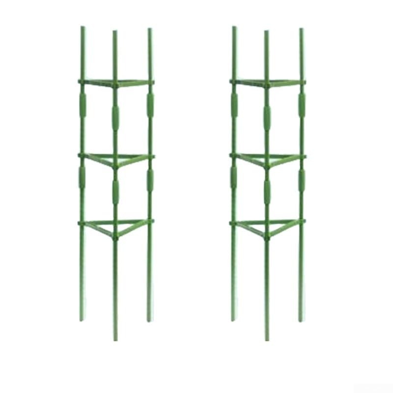 Aprilsunnyzone Kit de soporte de tomate para uso en jardín, kit de soporte de flores, tubo de acero, 11 x 30 x 120 cm, soporte robusto, fácil movimiento, fácil instalación (2 kits)
