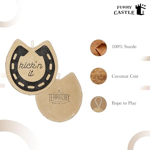 Image of Dog Toys Leather Horse Shoe Shape Perfect for Pets-Dog & Cats (Pack of 1, Tan)