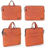TGK Laptop Bags Briefcase Carrying Case Cover Pouch Waterproof Laptop Messenger Hand Bag for Women and Men (15 inch, Velvet - Orange)