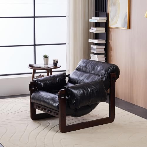 Sillón Vintage Piel Cera Negro