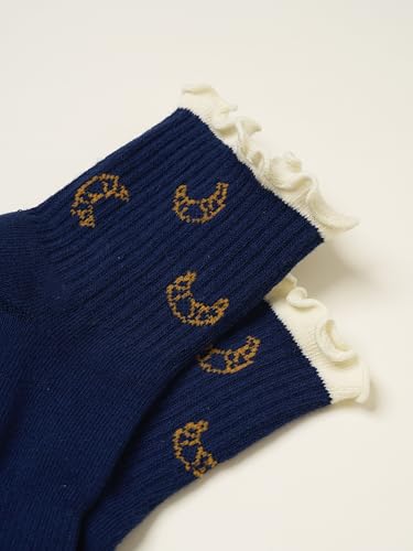 Image of Shapes Studio Half Calf Grip Socks, Cute Fruit Pilates Socks, Ruffle Socks, Non-Slip for Barre Yoga