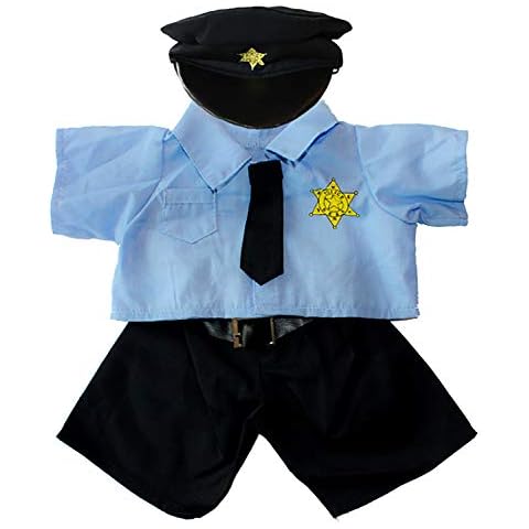 Policeman Uniform Outfit Teddy Bear Clothes Fits Most 14 - 18 Build-A-Bear, Vermont Teddy Bears, and Make Your Own Stuffed Animals Cover
