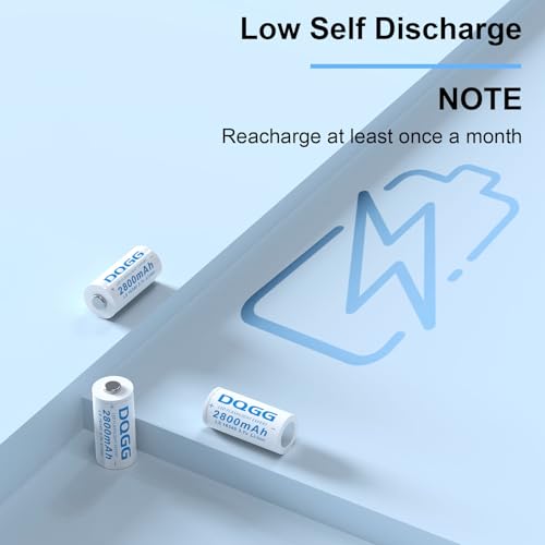 PAOWANG 16340 Rechargeable Battery 2800mAh Button Top 4 Pack 3.7Volt Li-ion Batteries for Headlamp Flashlight