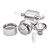 Funnel Shape Metal Powder Herb Tobacco Spice Mill Funnel Grinder Crusher with Snuff Hookahwith Glass Vial Storage Container