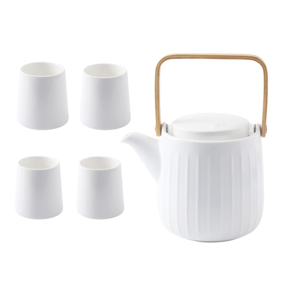Service à Thé en Céramique Théière et 6 Tasses, Design Unique et Isolation Thermique, Bureau Maison