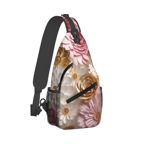 Bolso bandolera cruzado estilo moderno negro floral miniatura 2
