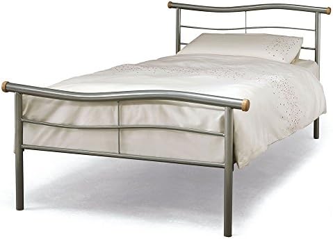 New 3ft Single Silver Wave Curvy Metal Bed Frame