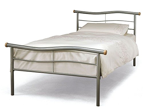 New 3ft Single Silver Wave Curvy Metal Bed Frame