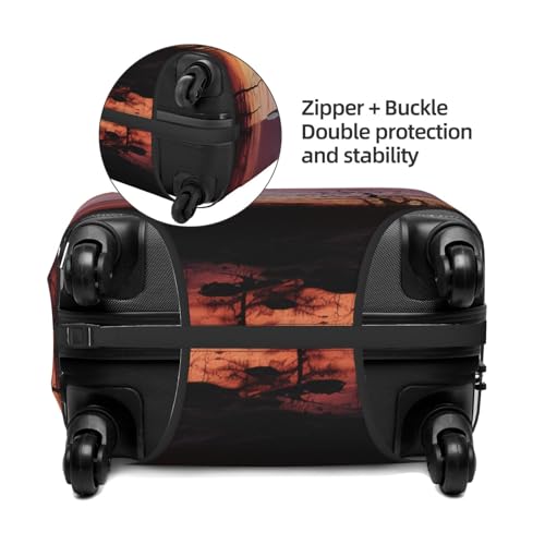 Travel Luggage Covers For Suitcase, Pink Dusk Background Elastic Suitcase Protector Washable Anti-Scratch Suitcase Baggage Cover Luggage Protector Fits 18-32 Inch Luggage3