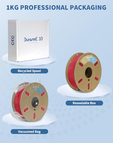 Image of DURAMIC 3D Matte PLA Filament 1.75mm Rust Red, 1kg Cardboard Spool Matte Finish 3D Printer Filament PLA 1.75mm Dimensional Accuracy 99% + /- 0.03 mm, Printing with FDM 3D Printer