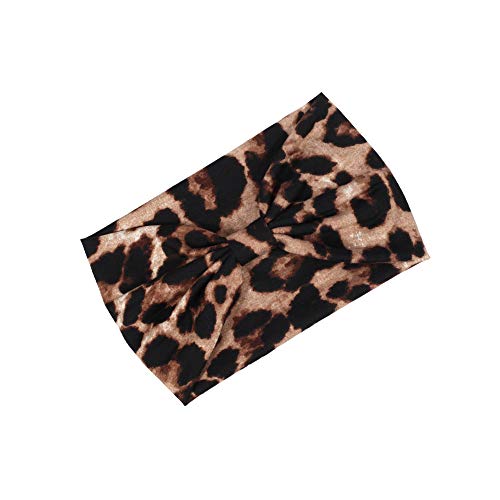 Dinprey DIN-6 Animal Print Headwraps Bandana Hair Bands Knot Twisted Headbands Boho Head Wrap Cross Leopard Headband Wide Headwraps thumb #3