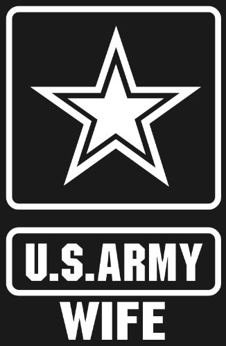 U.S. ARMY WIFE STAR Logo white window or bumper sticker