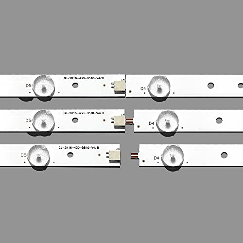 GJ-2K15-430-D510 y GJ-2K16-430-D510-V4 set de 5 tiras LED 10LED 3V de 842,5mm para TV