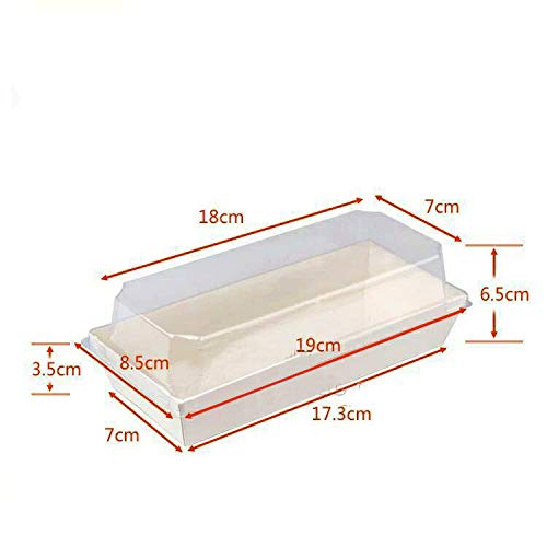 Xizhi 25 Pcs Roll Cake Box Set Hot Dog Sandwich Clear Lid Plastic Container Bpa-Free Swiss Roll Container For Muffin Cheese Pastry Dessert Food Storage #TOP1