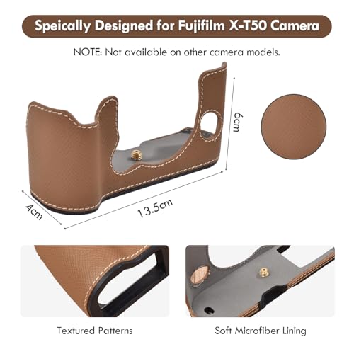 Funda para cámara Fujifilm X-T50 de cuero PU miniatura 2