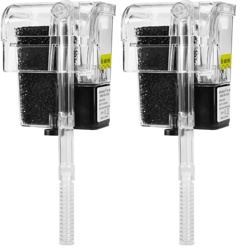 Image of AQUANEAT Aquarium Hang on HOB Power Filter 5 Gallon Rimless Small Fish Tank Filter 90GPH (up to 5Gal) (Pack of 2)