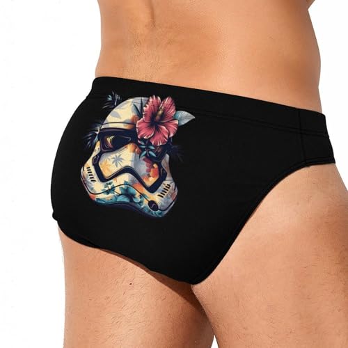 Tropical Stormtrooper Floral Print Men's Swimsuit Brief Quick Dry Bikini Swimwear Bathing Suit Beach Swimming Trunks2