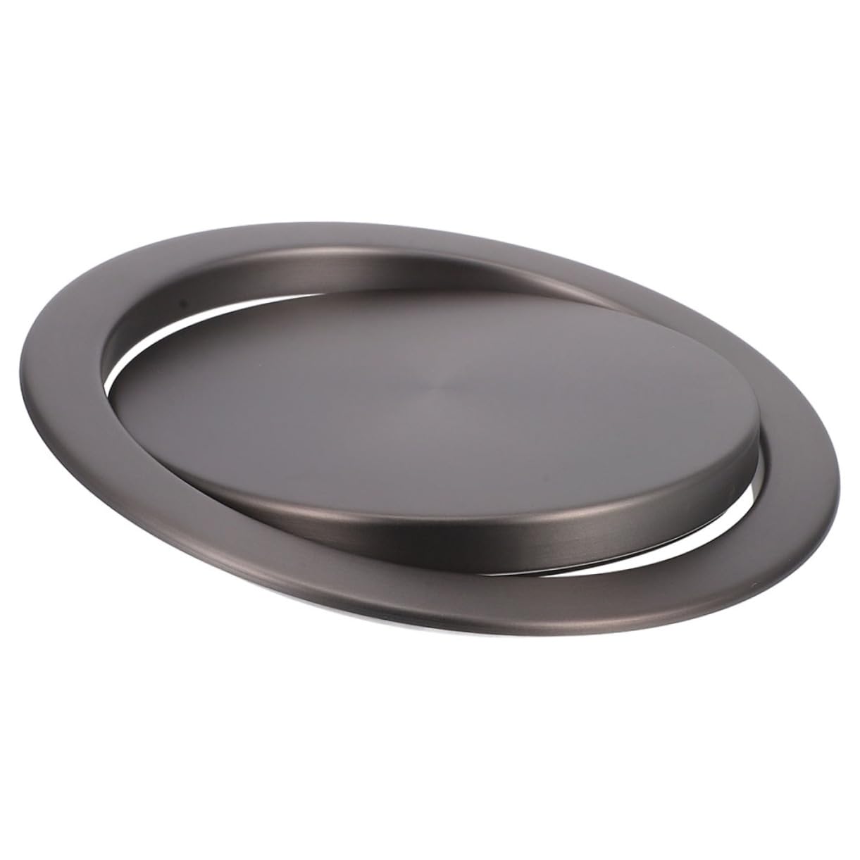 Levemolo Stainless Steel Trash Bin Cover Countertop Swing Lid for Kitchen Bathroom Versatile Tabletop Trash Can Cover Easy Installation Space Saving