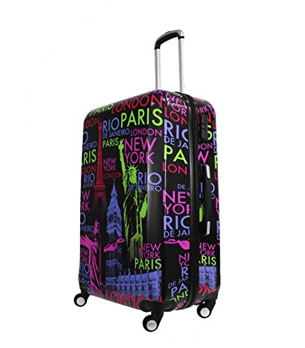 Alexander ABS Maleta de Viaje Equipaje de Mano Estructura Cabina Rígida Ligera Impermeable con Asa Telescópica 4 Ruedas Giratorias Diferente Modelos 3 Tamaños a Elegir (City 2, L)
