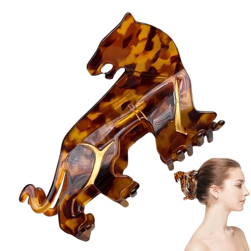 Pinza de garra de animal, pinza de pelo de leopardo, pinza mediana de leopardo, pasador antideslizante para el pelo para el trabajo o viajes, sombrero