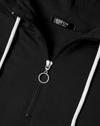 Image of GIVON Womens Casual Zip Up Hoodie Cotton Blend Soft Fabric Basic Layering Hooded Jacket with Kangaroo Pocket