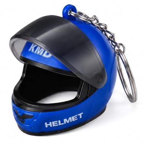 Mini Motorcycle Helmet Keychain with Movable Visor, Black, Blue, White, Red, Key Ring for Bike, Car and Backpack-image-13